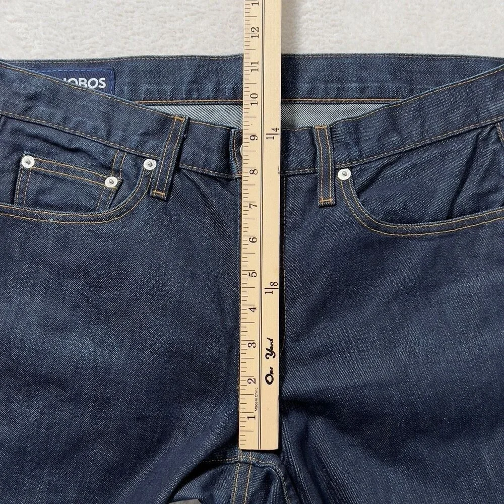 Bonobos White Oak Cone Denim Jeans Mens Sz 31x34 Straight Slim Leg USA Made DARK